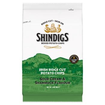 Shindigs Irish Ridge Cut Potato Chips Sour Cream & Shamrock Flavour 90g