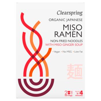 Clearspring Organic Japanese Miso Ramen Non-Fried Noodles with Miso Ginger Soup 210g