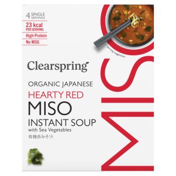 Clearspring Organic Japanese Hearty Red Instant Miso Soup with Sea Vegetables 4 x 8g (32g)