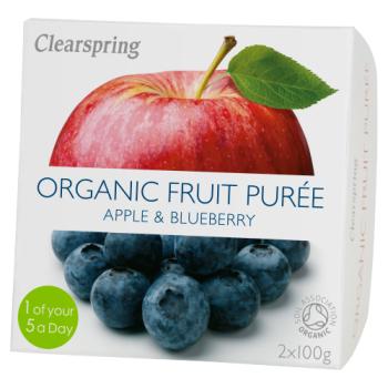Clearspring Organic Fruit Purée Apple & Blueberry 2 x 100g