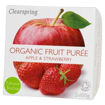 Clearspring Organic Fruit Purée Apple & Strawberry 2 x 100g