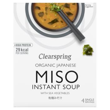 Clearspring Organic Japanese Miso Instant Soup with Sea Vegetables 4 x 10g (40g)