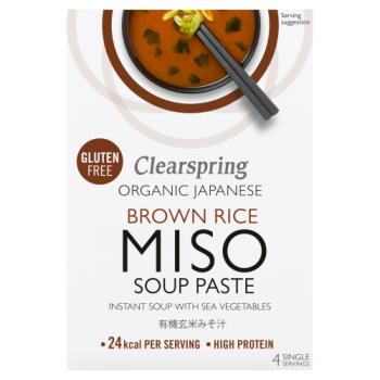 Clearspring Organic Japanese Brown Rice Instant Miso Soup Paste 4 x 15g (60g)