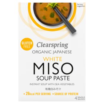 Clearspring Organic Japanese White Instant Miso Soup Paste 4 x 15g (60g)