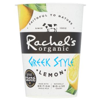 Rachel's Organic Greek Style Lemon Naturally Bio-Live Yogurt 450g
