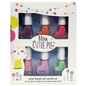 Miss Cutie Pie 6 Water-Based Nail Varnish Giftset 