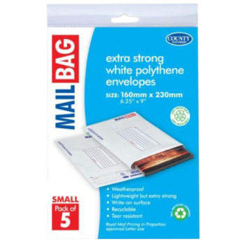 County Stationery 5 Small Mail Bags 
