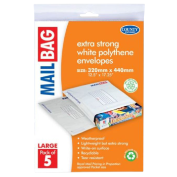 County Stationery 5 Large Mail Bags 