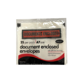 Document Enclosed Envelopes A7 25pk 