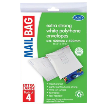 County Stationery 4 Extra Large Mail Bags 