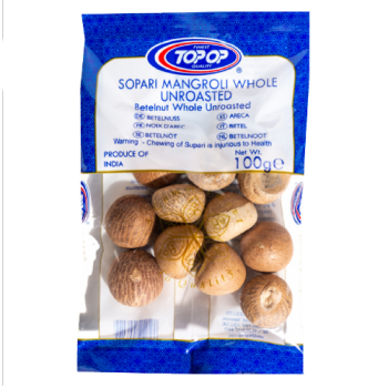 Top-Op Sopari Mangroli Whole Unroasted 100g 
