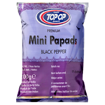 Top-Op Mini Papads Black Pepper 200g 