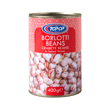 Top-Op Borlotti Crabeye Beans in Salted Water 400g 