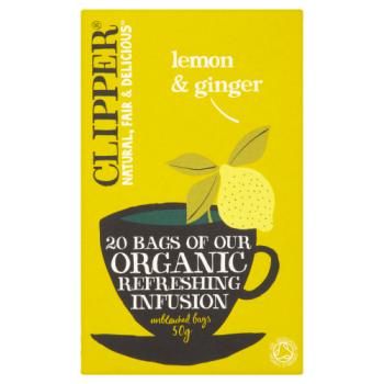 Clipper Organic Lemon & Ginger 20 Tea Bags 50g