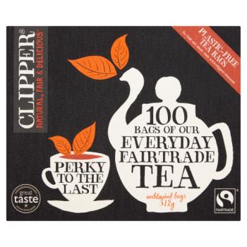 Clipper Fairtrade Everyday Tea 100 Unbleached Bags 312g