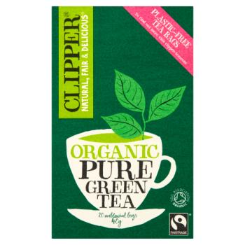 Clipper Fairtrade Organic Pure Green Tea 20 Unbleached Bags 40g