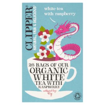 Clipper White Tea Bags With Raspberry