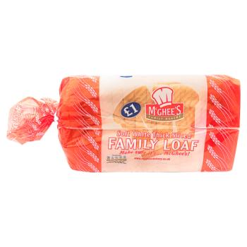McGhee's Family Bakers Soft White Thick Sliced Family Loaf 700g