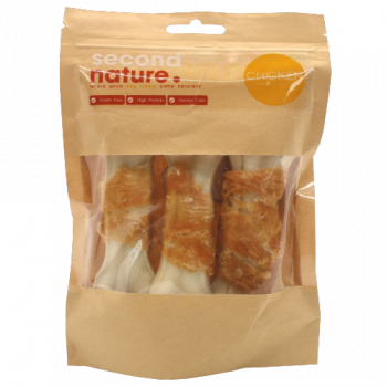 Second Nature Whitehide Pressed Bone Wrapped in Chicken Dog Treats 4pk 