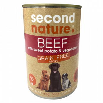 Second Nature Beef with Sweet Potato & Vegetables Dog Food Grain Free 395g 