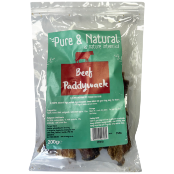 Pure & Natural Beef Paddywack Dog Treats 200g 