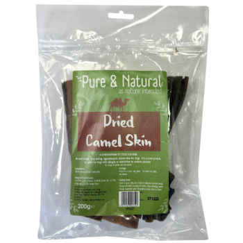 Pure & Natural Dried Camel Skin Dog Treats 200g 