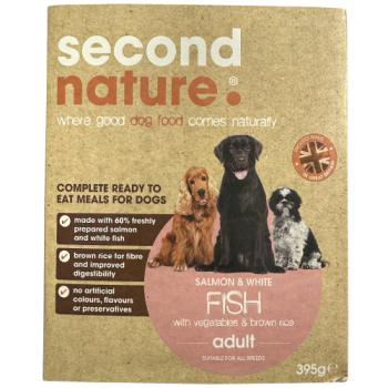 Second Nature Salmon & White Fish with Vegetables & Brown Rice Adult Dog Food 395g 