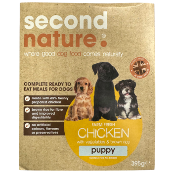 Second Nature Chicken with Vegetables & Brown Rice Puppy Food 395g 
