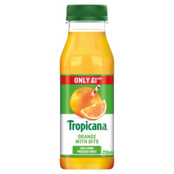 Tropicana Original Orange Juice With Bits £1 Rrp Pmp 250ml