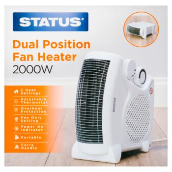 Status Dual Position Fan Heater 2000W