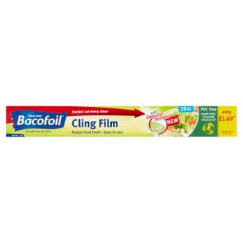 Bacofoil® PVC Free Cling Film with Easy-Cut System 32.5cm x 20m PMP £1.69
