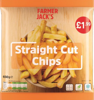 Farmer Jacks Straight Cut Chips 650g PM £1.99 