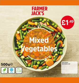 Farmer Jacks Mixed Veg 500g PM £1.59 