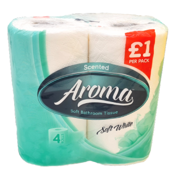 Aroma Soft Bathroom Tissue Scented Soft White 4pk PM £1 