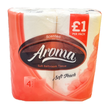 Aroma Soft Bathroom Tissue Scented Soft Peach 4pk PM £1 