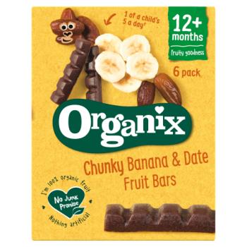 Organix Chunky Banana & Date Fruit Bars 12+ Months 6 x 17g (102g)