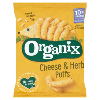 Organix Cheese & Herb Organic Finger Food Toddler Snack Corn Puffs 15g