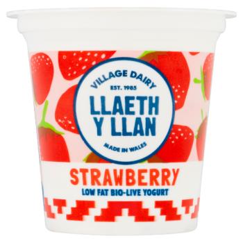 Village Dairy Llaeth y Llan Strawberry Low Fat Bio-Live Yogurt 125g