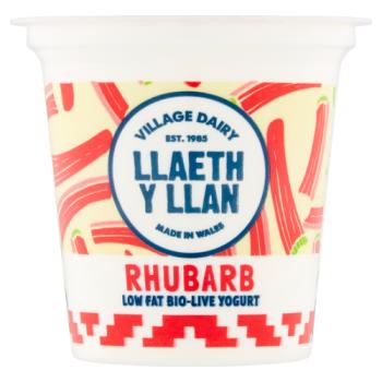 Village Dairy Llaeth y Llan Rhubarb Low Fat Bio-Live Yogurt 125g