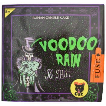 Black Cat Voodoo Rain Roman Candle Cake 36 Shot 