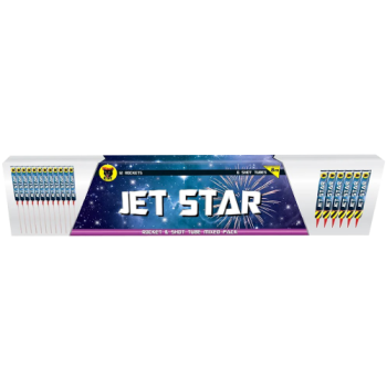 Black Cat Jet Star 12 Rockets & 6 Shot Tubes Mixed Pack 