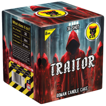 Black Cat Traitor Roman Candle Cake 36 Shot 