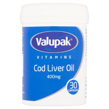 Valupak Vitamins Cod Liver Oil 400mg 30 Capsules