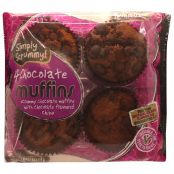 Simply Scrummy! Double Chocolate Muffins 4pk 