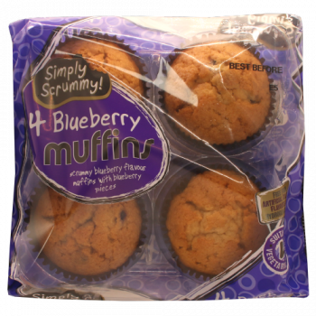 Simply Scrummy! Blueberry Muffins 4pk 