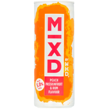 WKD Mxd Peach Passionfruit & Rum Flavour Can 250ml 