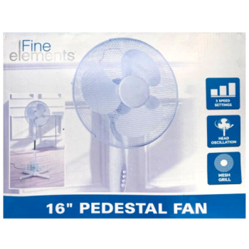 Fine Elements 16in White Pedestal Fan 