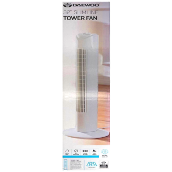 Daewoo 32in White Slimline Tower Fan 