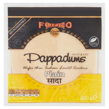 Fudco Pappadums Plain 200g