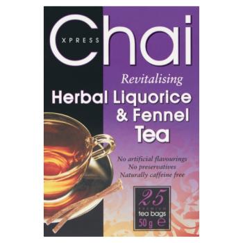 Chai Xpress Revitalising Herbal Liquorice & Fennel Tea 25 Premium Tea Bags 50g